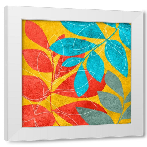 Tango Leaves 2 White Modern Wood Framed Art Print by Emery, Kristin