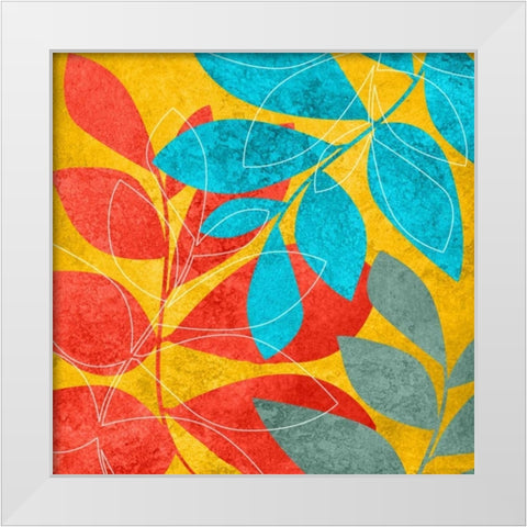 Tango Leaves 2 White Modern Wood Framed Art Print by Emery, Kristin