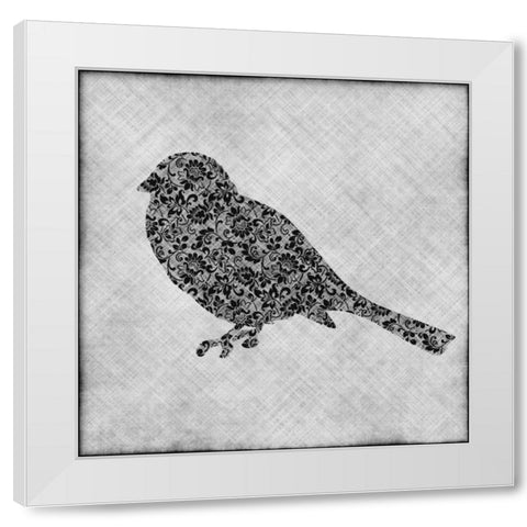 Brocade Bird I White Modern Wood Framed Art Print by Emery, Kristin