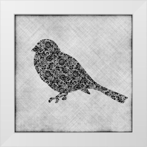 Brocade Bird I White Modern Wood Framed Art Print by Emery, Kristin