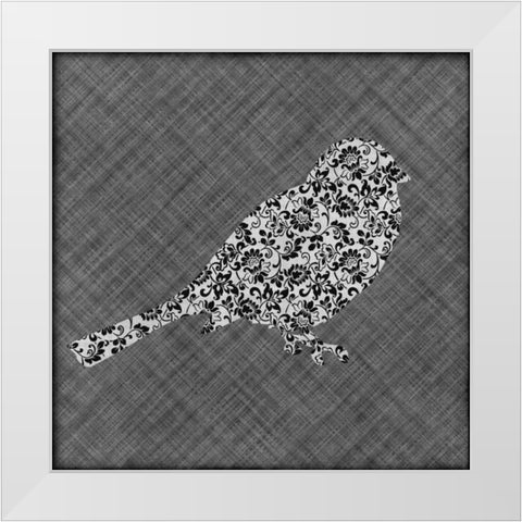 Brocade Bird II White Modern Wood Framed Art Print by Emery, Kristin