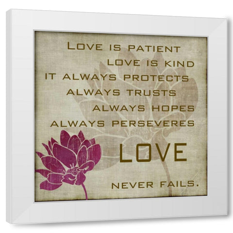 Love is Patient II White Modern Wood Framed Art Print by Emery, Kristin