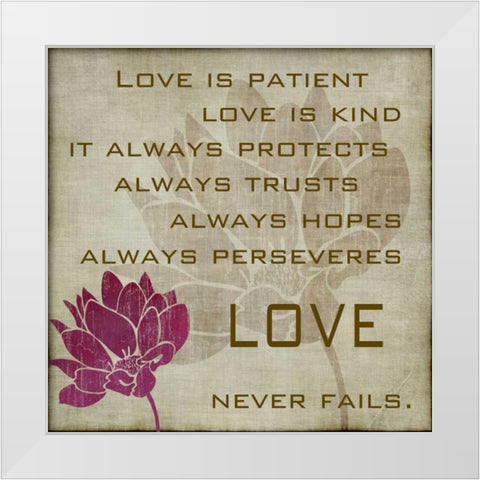 Love is Patient II White Modern Wood Framed Art Print by Emery, Kristin