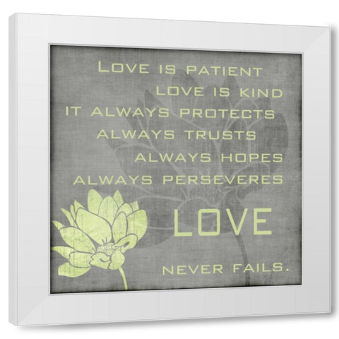 Gray Love White Modern Wood Framed Art Print by Emery, Kristin