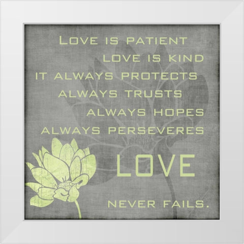 Gray Love White Modern Wood Framed Art Print by Emery, Kristin