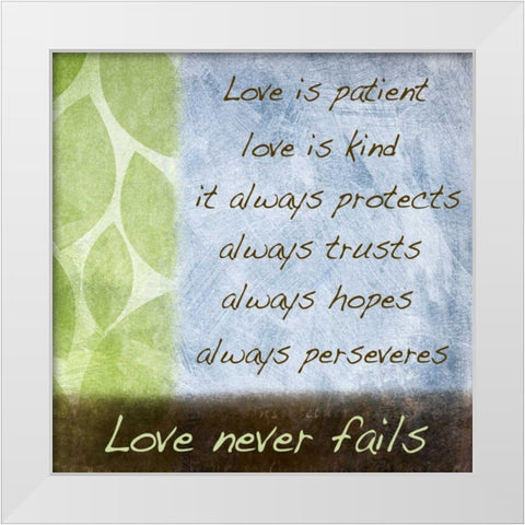 Love is Patient I White Modern Wood Framed Art Print by Emery, Kristin