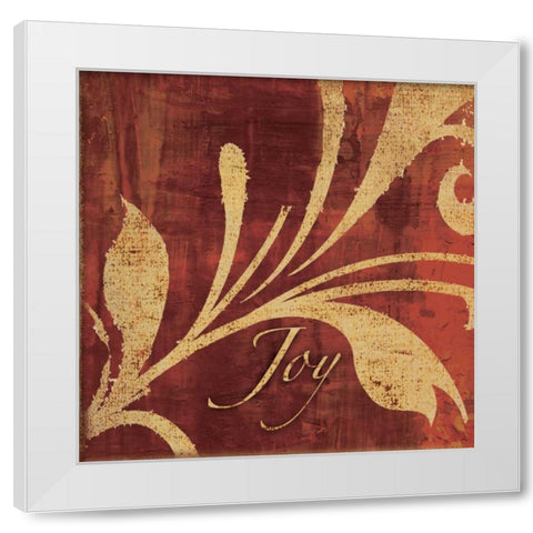 Red and Gold Joy White Modern Wood Framed Art Print by Emery, Kristin
