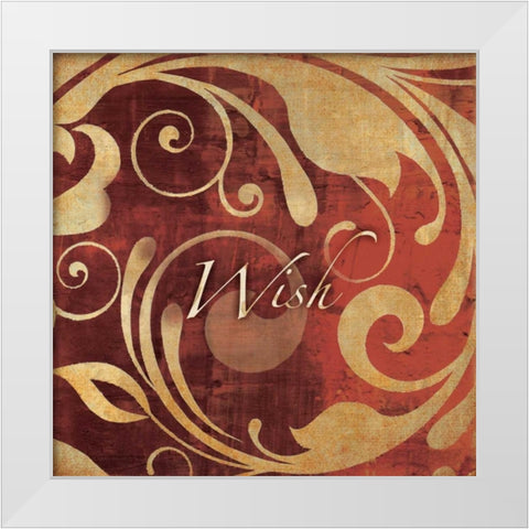 Red and Gold Wish White Modern Wood Framed Art Print by Emery, Kristin