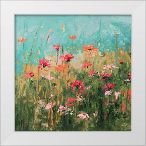 Spring In Your Day White Modern Wood Framed Art Print by Kruk