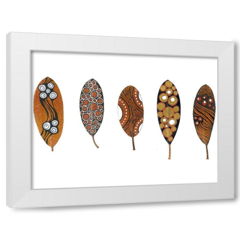 Tribal Feather 5 White Modern Wood Framed Art Print by Rupe, Kim
