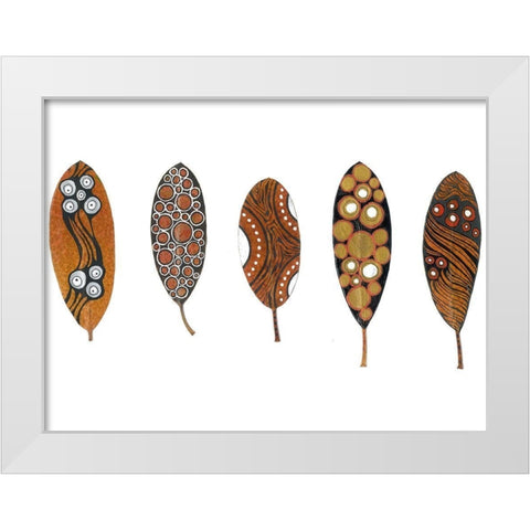 Tribal Feather 5 White Modern Wood Framed Art Print by Rupe, Kim