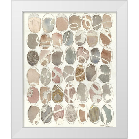 Painted Rock White Modern Wood Framed Art Print by Rupe, Kim