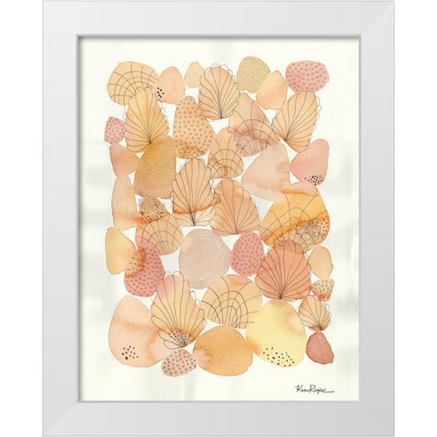 Shells White Modern Wood Framed Art Print by Rupe, Kim