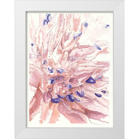 Cactus Bloom White Modern Wood Framed Art Print by Rupe, Kim