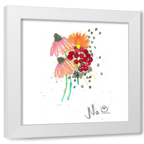 Vibrant Bouquet 2 White Modern Wood Framed Art Print by Rupe, Kim