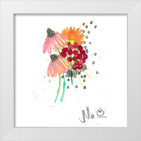 Vibrant Bouquet 2 White Modern Wood Framed Art Print by Rupe, Kim