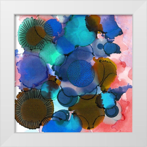 Crowded Spheres 2 White Modern Wood Framed Art Print by Rupe, Kim