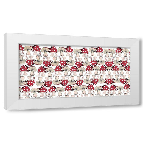 Crowd Of Mushrooms 1 White Modern Wood Framed Art Print by Elizabeth, Sara