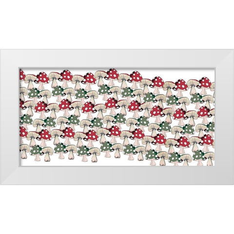 Crowd Of Mushrooms 2 White Modern Wood Framed Art Print by Elizabeth, Sara