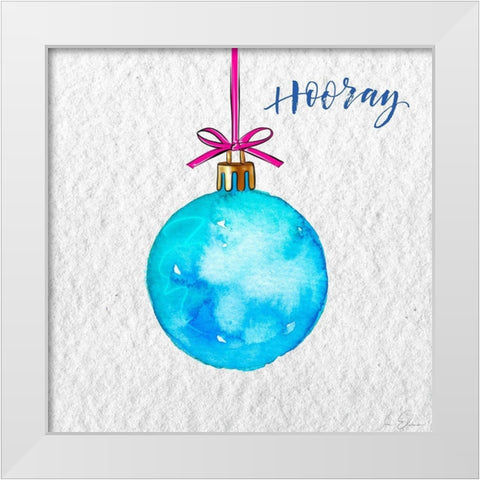 Hooray Ornament White Modern Wood Framed Art Print by Elizabeth, Sara