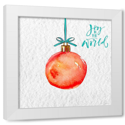 Joy to the World Ornament White Modern Wood Framed Art Print by Elizabeth, Sara