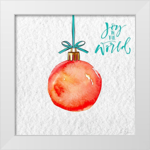 Joy to the World Ornament White Modern Wood Framed Art Print by Elizabeth, Sara