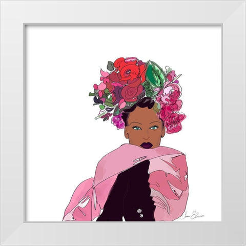 Fashionista White Modern Wood Framed Art Print by Elizabeth, Sara