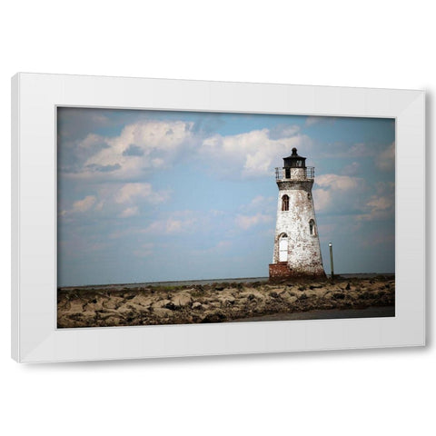 Lighthouse White Modern Wood Framed Art Print by Colberg, Lisa