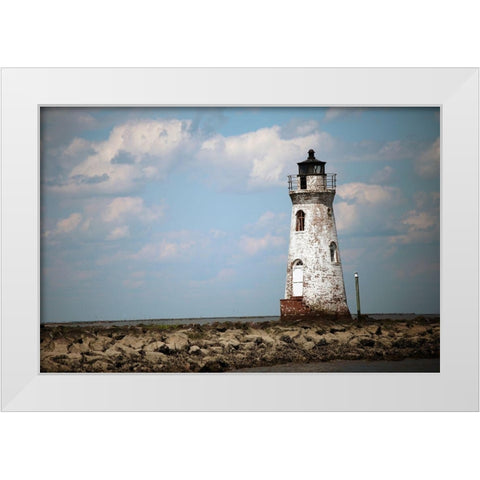 Lighthouse White Modern Wood Framed Art Print by Colberg, Lisa