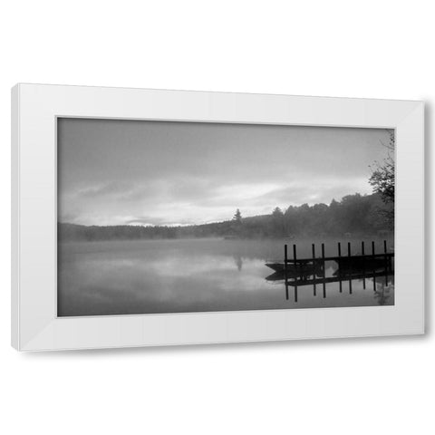 On The Dock BW White Modern Wood Framed Art Print by Grey, Jace