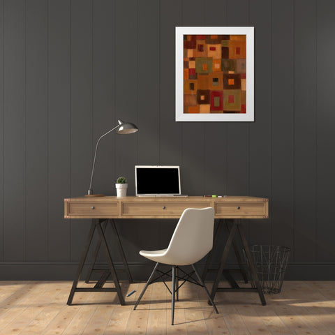 Patchwork I White Modern Wood Framed Art Print by Davey, Linda