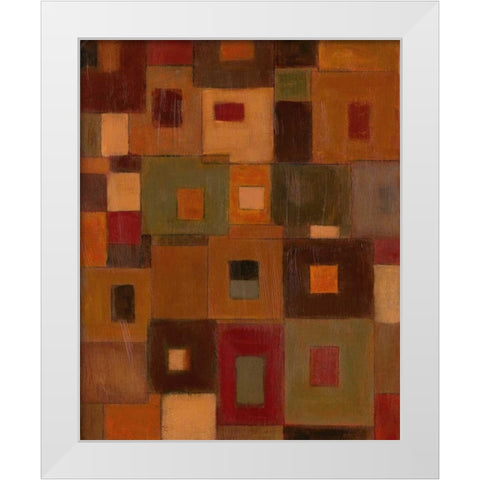 Patchwork I White Modern Wood Framed Art Print by Davey, Linda
