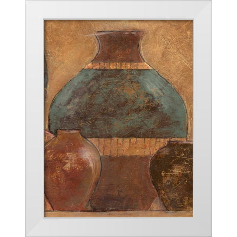Pots III White Modern Wood Framed Art Print by Davey, Linda