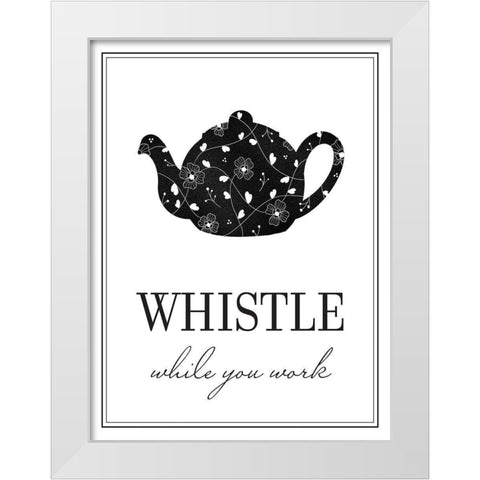 Whistle While You Work White Modern Wood Framed Art Print by McFarland, Leslie