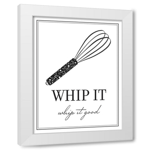 Whip It Good White Modern Wood Framed Art Print by McFarland, Leslie