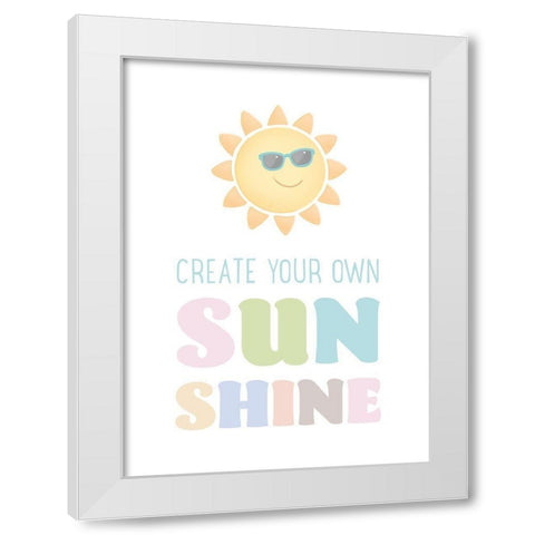 Create Your Own Sunshine v2 White Modern Wood Framed Art Print by McFarland, Leslie