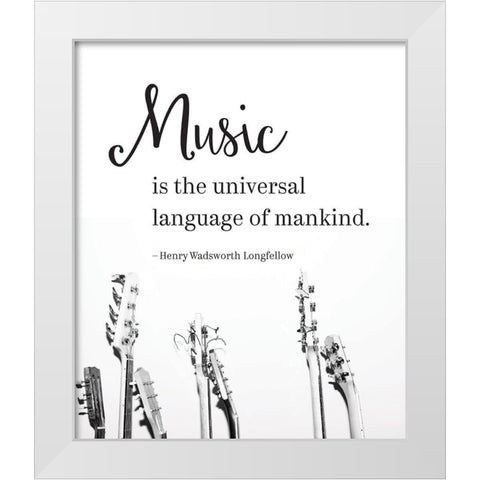 Music Universal Language White Modern Wood Framed Art Print by McFarland, Leslie