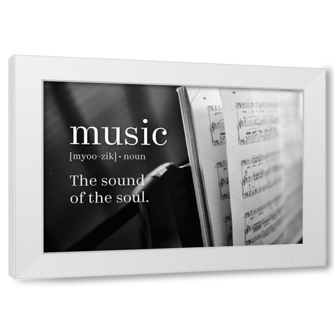 Music Sound of Soul White Modern Wood Framed Art Print by McFarland, Leslie