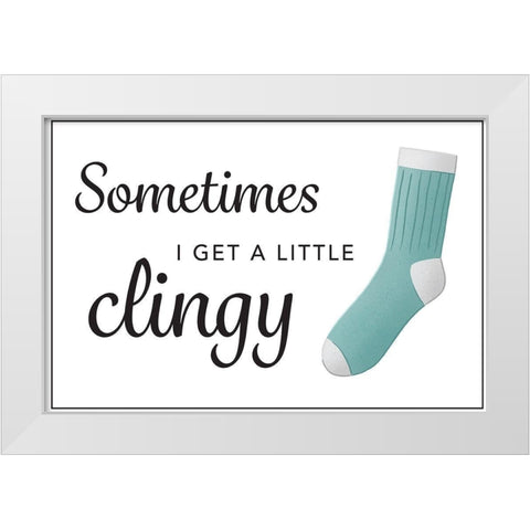 Clingy White Modern Wood Framed Art Print by McFarland, Leslie