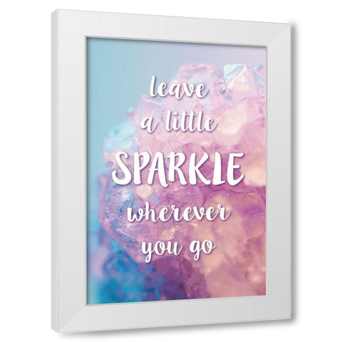 Leave A Little Sparkle White Modern Wood Framed Art Print by McFarland, Leslie