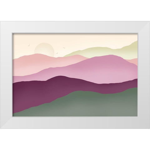 Colorful Mountains 1 White Modern Wood Framed Art Print by McFarland, Leslie