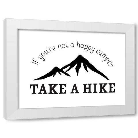 Take A Hike White Modern Wood Framed Art Print by McFarland, Leslie