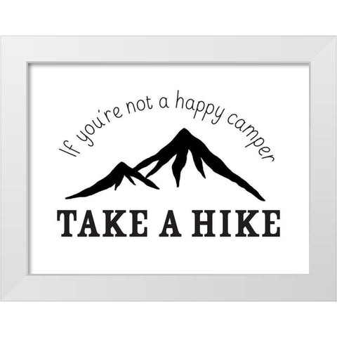 Take A Hike White Modern Wood Framed Art Print by McFarland, Leslie
