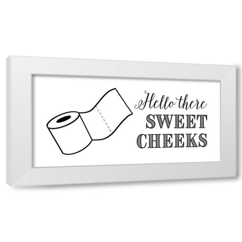Hello There Sweet Cheeks White Modern Wood Framed Art Print by McFarland, Leslie