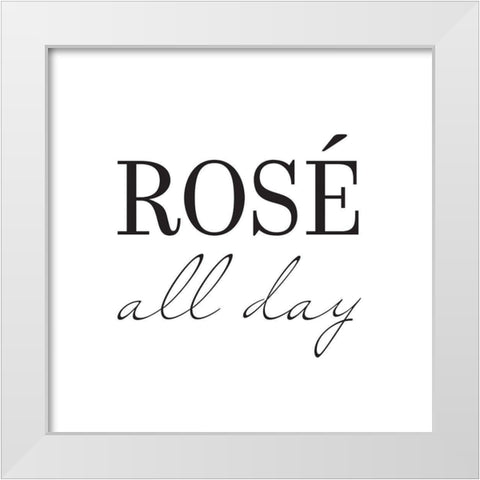 Rose All Day White Modern Wood Framed Art Print by McFarland, Leslie