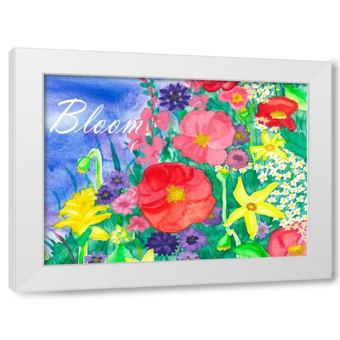 Fresh Flowers White Modern Wood Framed Art Print by Korsgaden, Laurie