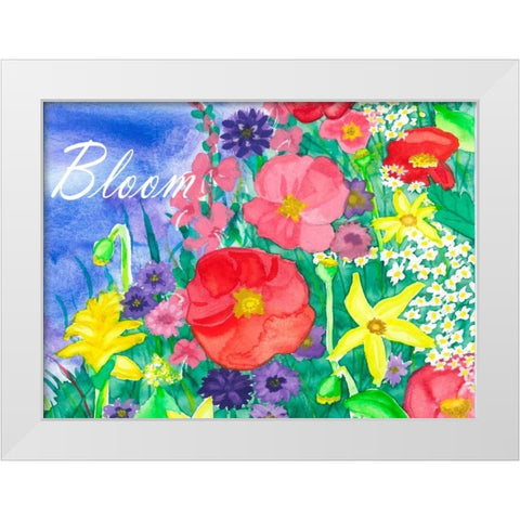Fresh Flowers White Modern Wood Framed Art Print by Korsgaden, Laurie