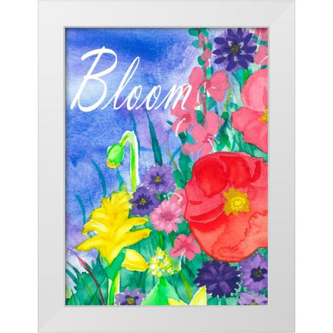 Flowers of the Hill White Modern Wood Framed Art Print by Korsgaden, Laurie