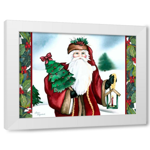 Father Christmas White Modern Wood Framed Art Print by Korsgaden, Laurie