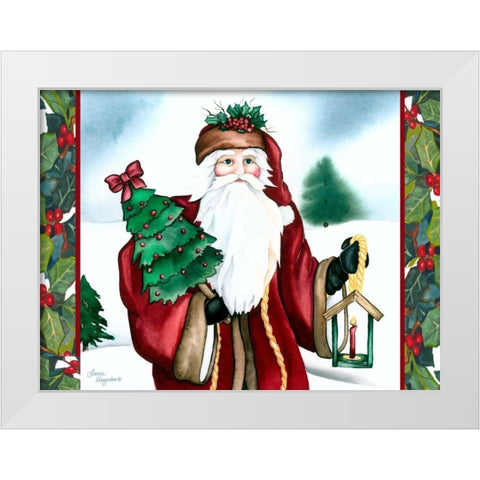 Father Christmas White Modern Wood Framed Art Print by Korsgaden, Laurie
